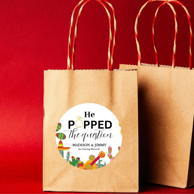 Pegatina de fiesta de compromiso, él le propuso la (Subido por el creador)