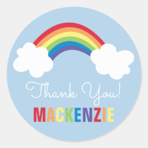 Pegatina de Fiesta de cumpleaños feliz arcoiris br