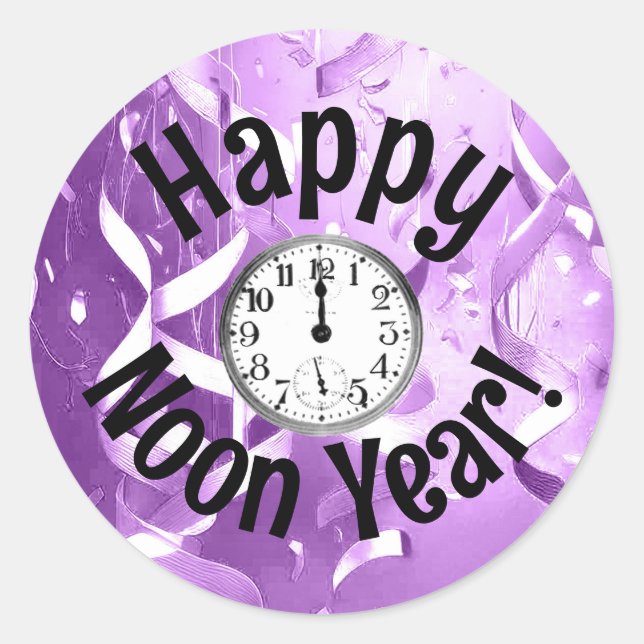 Pegatina de Fiesta de Noon Year's Eve (Anverso)