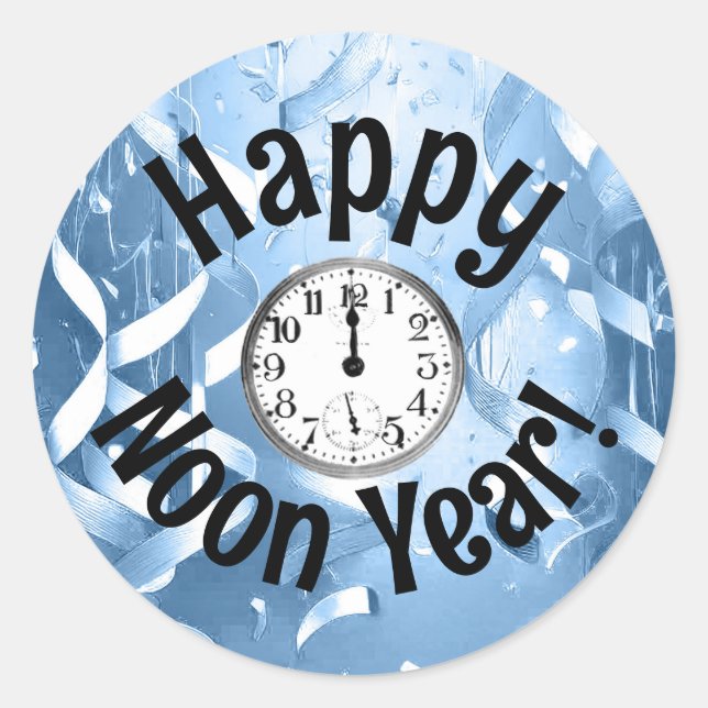 Pegatina de Fiesta de Noon Year's Eve (Anverso)