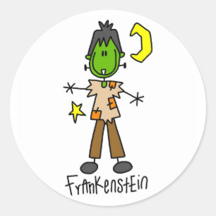 Pegatina de Figura de Palo Frankenstein de Hallowe