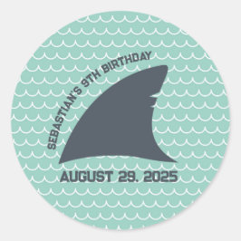 Pegatina de Fin de Tiburón Personalizado | Ola de 