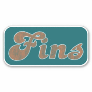 Pegatina de Fins Miami Vintage (Aqua Naranja y Bla