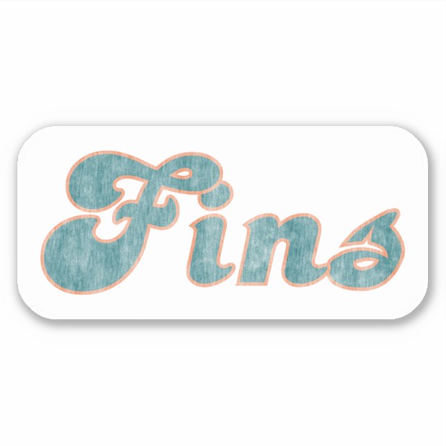 Pegatina de Fins Miami Vintage (White Aqua & Naran (Anverso)