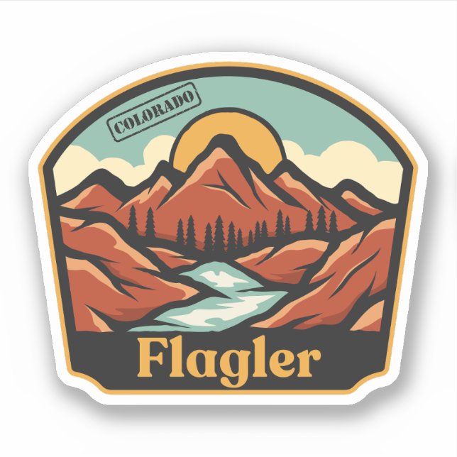 Pegatina de Flagler, Colorado (Anverso)