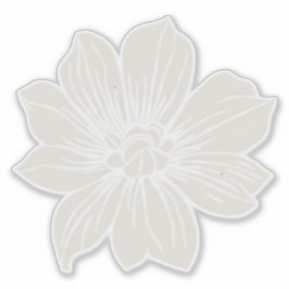 Pegatina de flor blanca