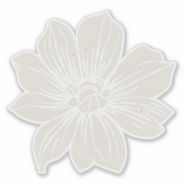 Pegatina de flor blanca (Anverso)