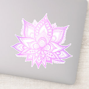 Pegatina de flores Boho Purple Lotus