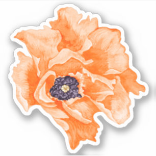 Pegatina de flores de amapola