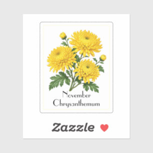 Pegatina de flores de crisantemo de noviembre