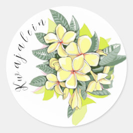 Pegatina de flores de Kwaj