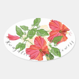 Pegatina de flores de Kwaj