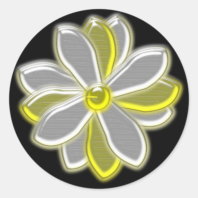 Pegatina de flores de margarita brillante (Anverso)