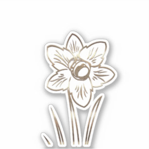 Pegatina de flores de Narciso Gold