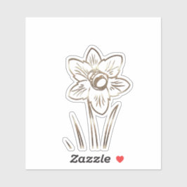 Pegatina de flores de Narciso Gold