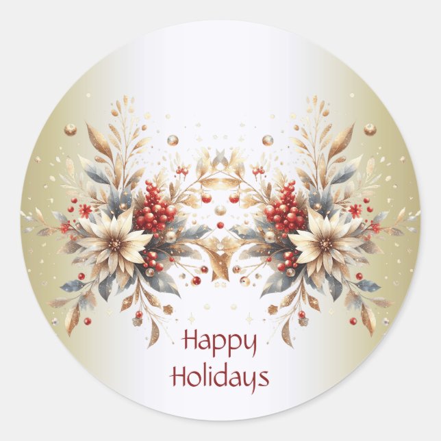 Pegatina de flores de vacaciones modernas (Anverso)