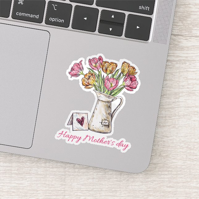 Pegatina de flores del día de las madres felices (Detalle)