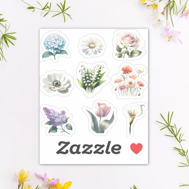 Pegatina de flores Paquete de agua Bonito Jardín C (Add a pop of floral fun to your laptop or water bottle with these trendy, nature-inspired stickers.)