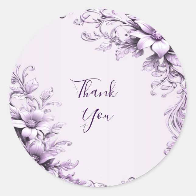 Pegatina de flores púrpura de estilo (Anverso)