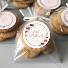 Pegatina de flores rosadas de Eid Mubarak personal