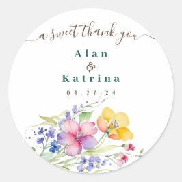 Pegatina de flores rosadas melocotón amarillo