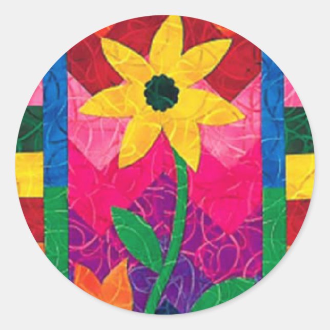 Pegatina de flores terciadas (Anverso)