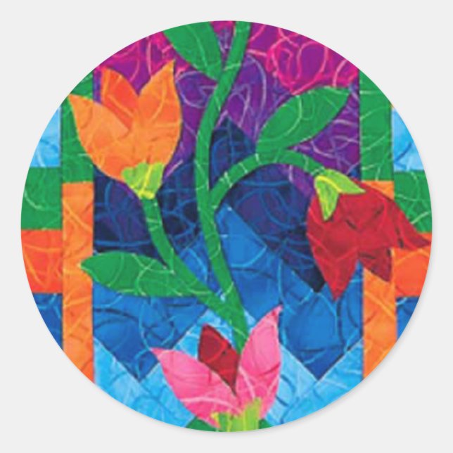 Pegatina de flores terciadas (Anverso)