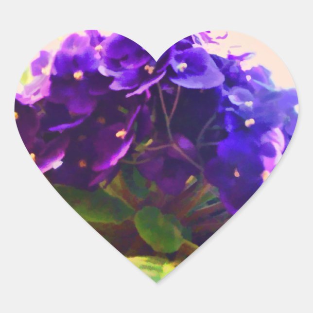 Pegatina de flores violetas africanas (Anverso)