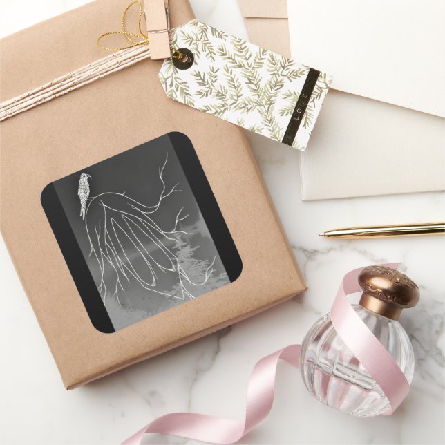 Pegatina de Foggy Woods Square (Regalar)