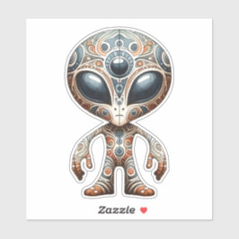 Pegatina de Folk Art Alien