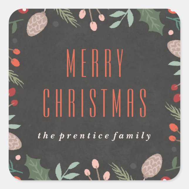 Pegatina de follaje invernal - Carbón (Anverso)