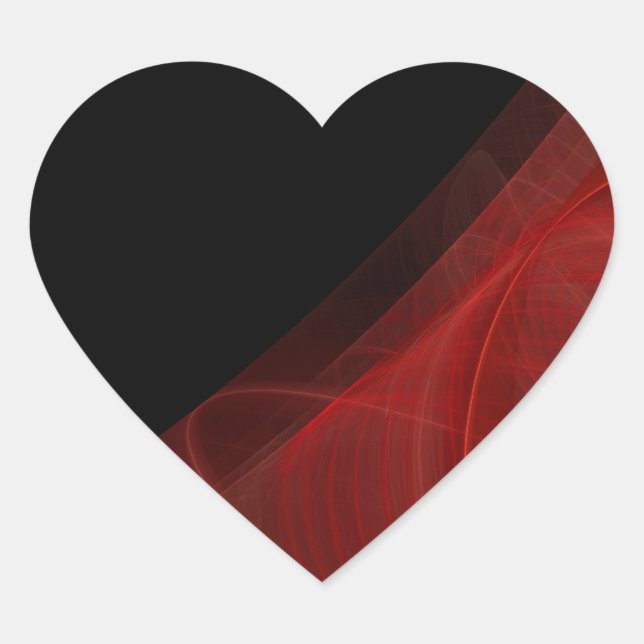 Pegatina de fondo de fractal rojo y negro (Anverso)