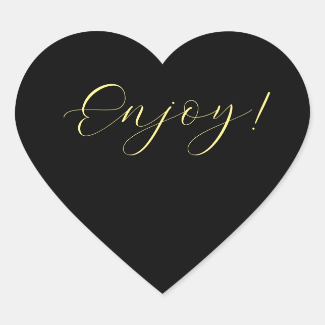Pegatina de fondo negro para disfrutar del corazón (Anverso)