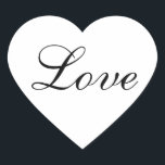 Pegatina de forma de corazón de amor por favor de<br><div class="desc">Sello para sobres de invitación a la boda y pegatina de favores matrimoniales fácil de personalizar. Puede utilizarlo tal como está o puede cambiar el texto, el color del texto, el tipo de letra o el tamaño para que coincidan con los colores del diseño de fondo del boda. También se...</div>