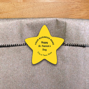 Pegatina de forma de estrella amarilla Saint Patri