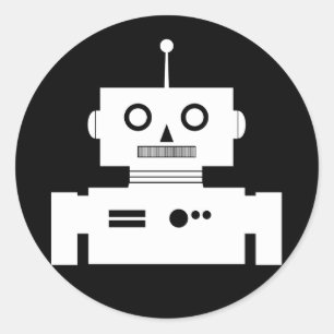 Pegatina de forma de robot retro
