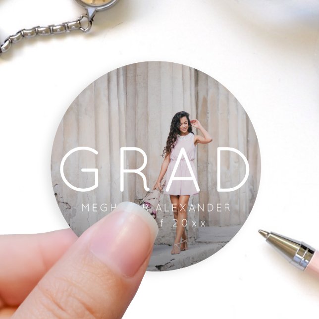 Pegatina de foto y nombre de graduado (Subido por el creador)