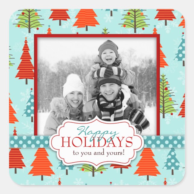 Pegatina de fotografía de Navidades divertidos (Anverso)