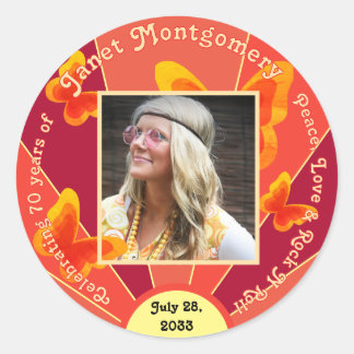 pegatina de fotografía de Retro 60, celebración de