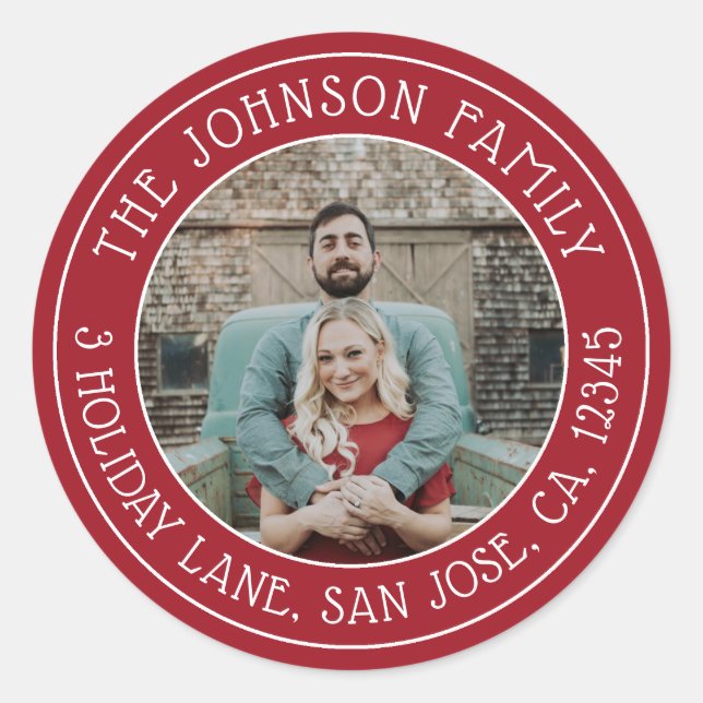 Pegatina de fotografía familiar de navidades (Anverso)