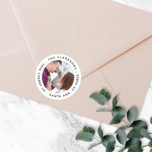 Pegatina de fotografías redondas clásicas de direc