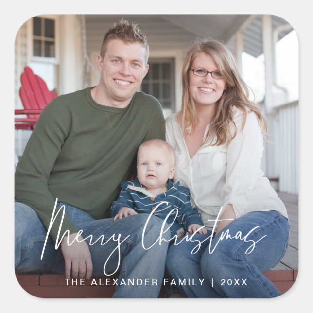 Pegatina de fotos con guiones fletados por mano de (Anverso)