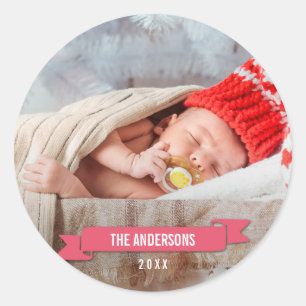 Pegatina de fotos de feriado de Navidades menores