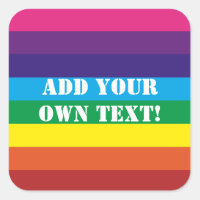 Pegatina de franjas arcoiris de texto personalizad