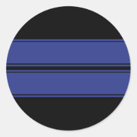 Pegatina de franjas de doble carrera azul negro