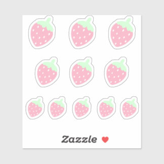 Pegatina de fresa de Kawaii