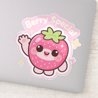 Pegatina de Fresa Kawaii – Decoración para Portáti