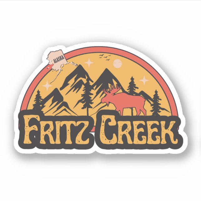 Pegatina de Fritz Creek, Alaska (Anverso)
