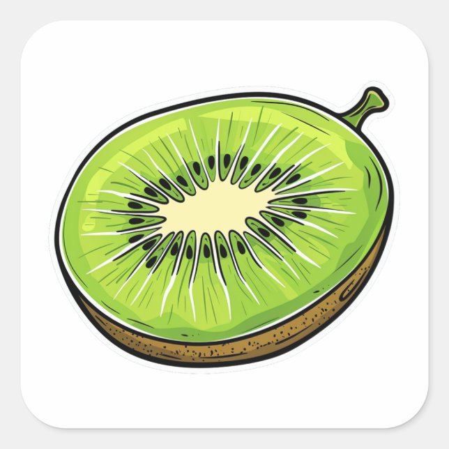 Pegatina de fruta de Kiwi - ¡Fresca y divertida! (Anverso)