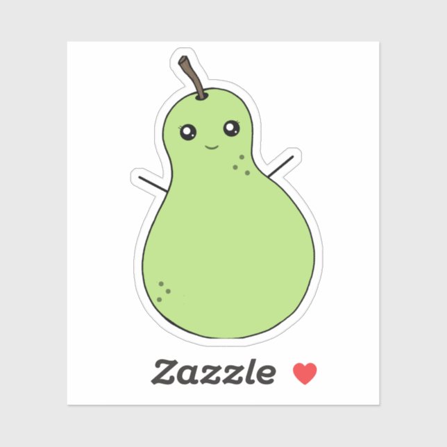 Pegatina de fruta sonriente (Hoja)